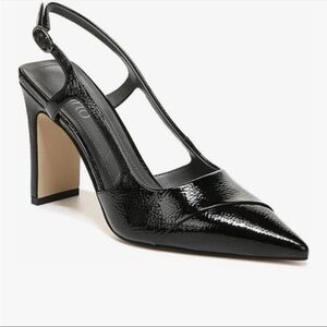 Franco Sarto Glossy Black Slingback Heels